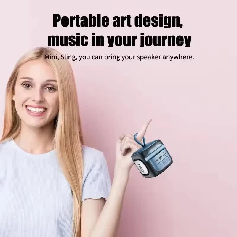 Red T&G Portable Cube Bluetooth Speaker - RGB Lights, FM Radio, Multi-Input Sound System