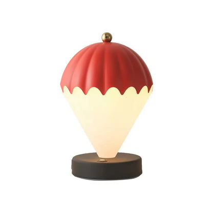 Red Rechargeable Hot Air Balloon LED Touch Lamp - 3-Color Nordic Style Desk Light