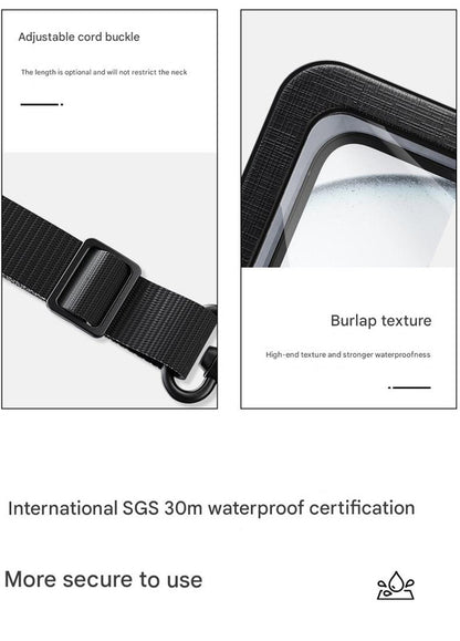 White 2-Pack Universal IPX8 Waterproof Phone Pouch with Lanyard - Touch Sensitive Case for Swimming & Outdoor Sports