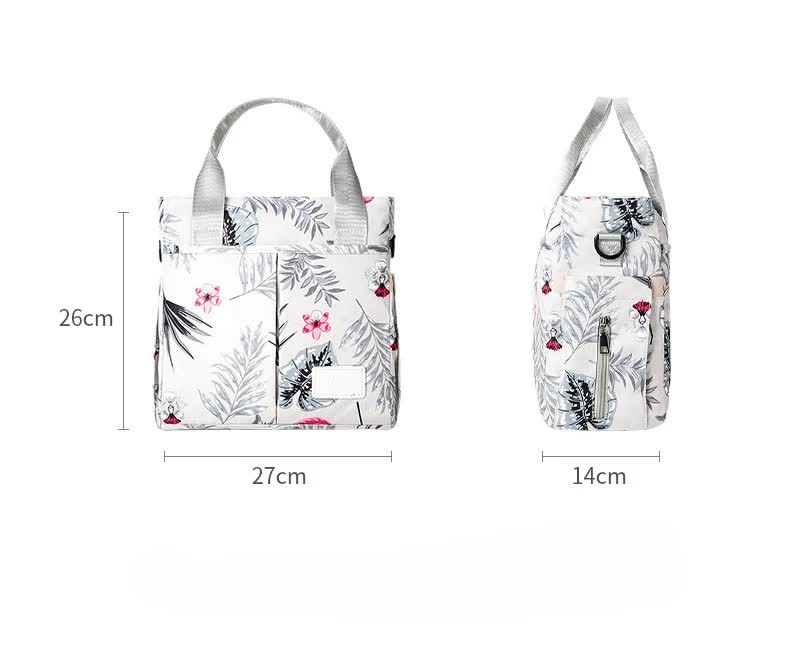 Colorful Versatile Nappy Bag Tote - Lightweight Diaper Bag with Insulated Pocket & Crossbody Strap