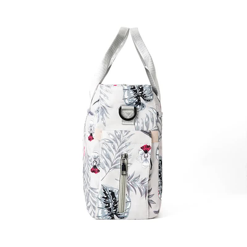 Pink Versatile Nappy Bag Tote - Lightweight Diaper Bag with Insulated Pocket & Crossbody Strap