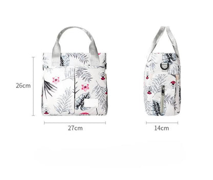 Grey Versatile Nappy Bag Tote - Lightweight Diaper Bag with Insulated Pocket & Crossbody Strap