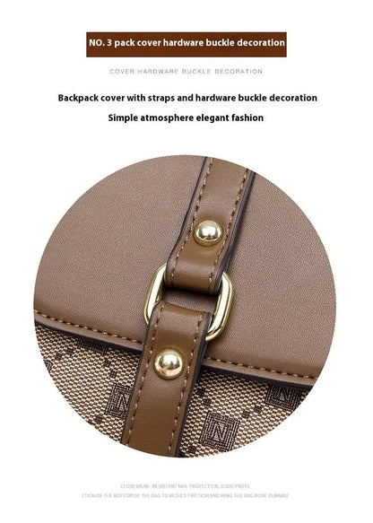 Brown Chic Checkered Mini Crossbody Phone Purse - PU Leather Vertical Shoulder Bag with Headphone Port