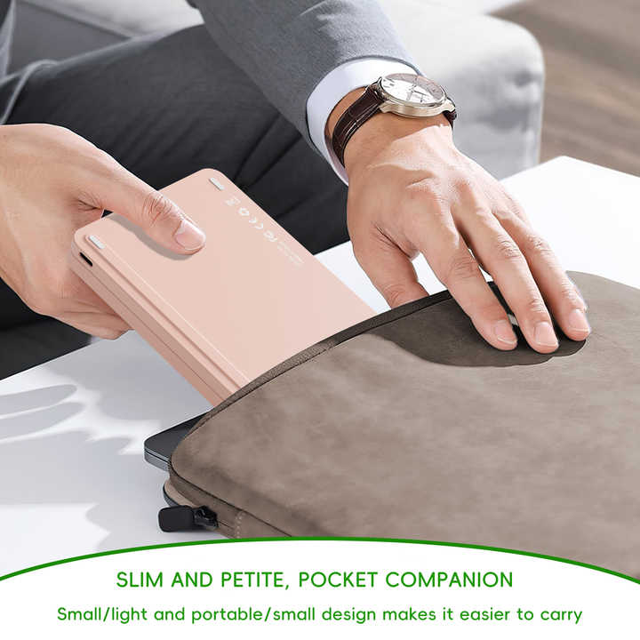 Pink Ultra-Slim Foldable Bluetooth Keyboard - Portable Wireless Rechargeable Travel Keyboard for iOS Android Windows Devices