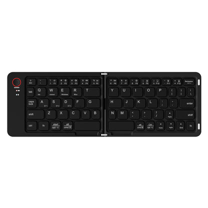 Black Ultra-Slim Foldable Bluetooth Keyboard - Portable Wireless Rechargeable Travel Keyboard for iOS Android Windows Devices