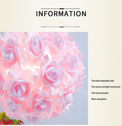 Pink,Yellow Roses And Silver Base Romantic Red Rose Flower Table Lamp - Crystal Heart Accent Bedside Night Light