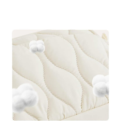 Beige Stylish Quilted Belt Bag - Lightweight Nylon Crossbody Fanny Pack