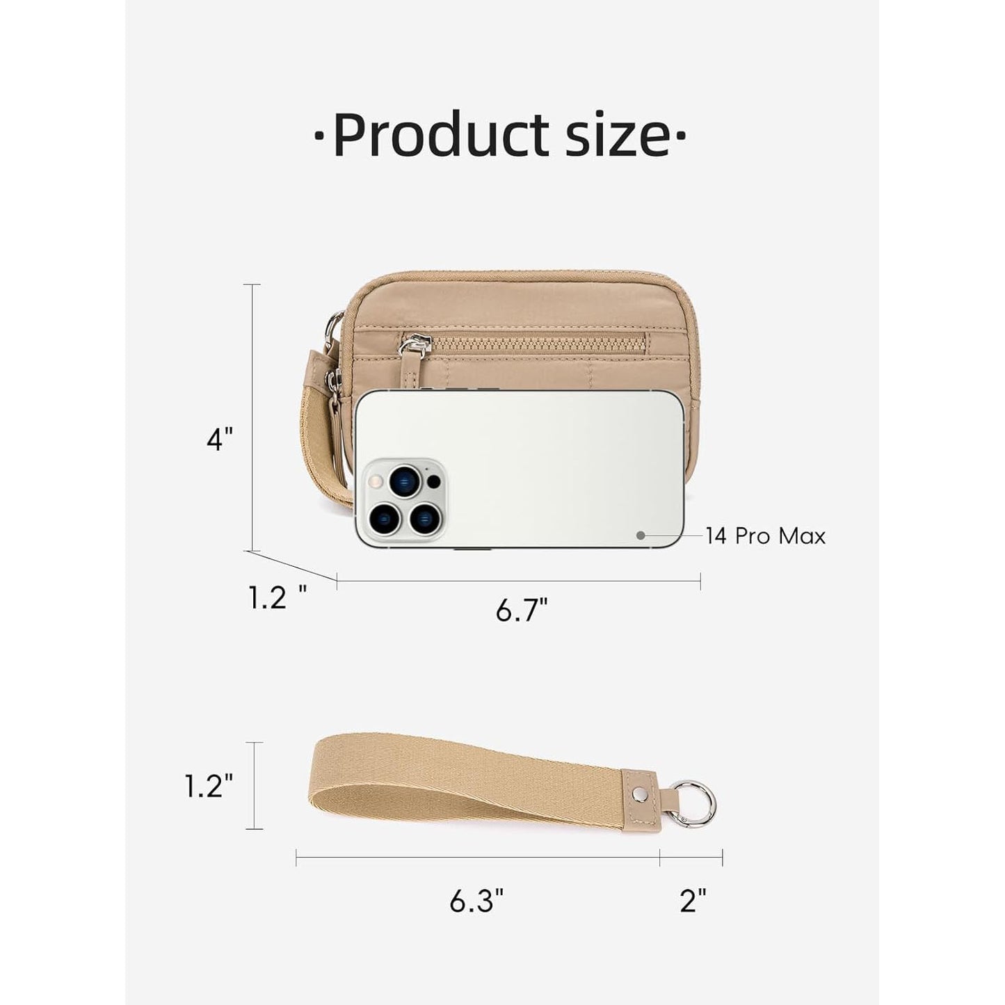 Purple RFID Blocking Nylon Wristlet Clutch Wallet - Compact Waterproof Pouch with Card Slots & ID Window
