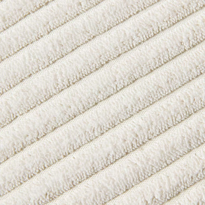 White Soft Corduroy Cushion Covers with Pom Pom Trim - Set of 2 Decorative Throw Pillow Cases for Sofa Couch Bed, 45x45cm