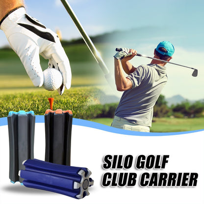 Blue Set of 2 Portable Golf Club Carrier Holders - Lightweight Club Organizer Caddy