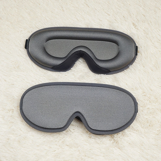 Grey Set of 2 3D Contoured Sleep Eye Masks - Total Blackout Memory Foam Blindfold with Lycra
