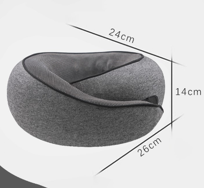 Dark Grey Ergonomic Memory Foam Travel Neck Pillow - U-Shaped Support for Naps & Journeys