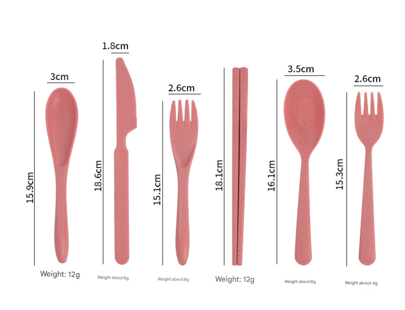 Dark Green Durable Eco-Friendly Wheat Straw Dinnerware Set - 24 Pieces with Plates, Bowls, Cups & Cutlery
