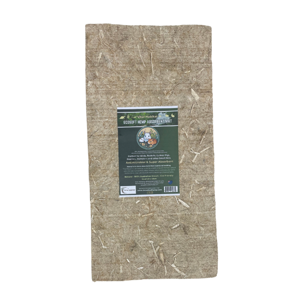 Ecosoft - Natural Hemp Super Absorbent Nest Mat | Small (20x40cm) | 2 Pack + Free Shipping