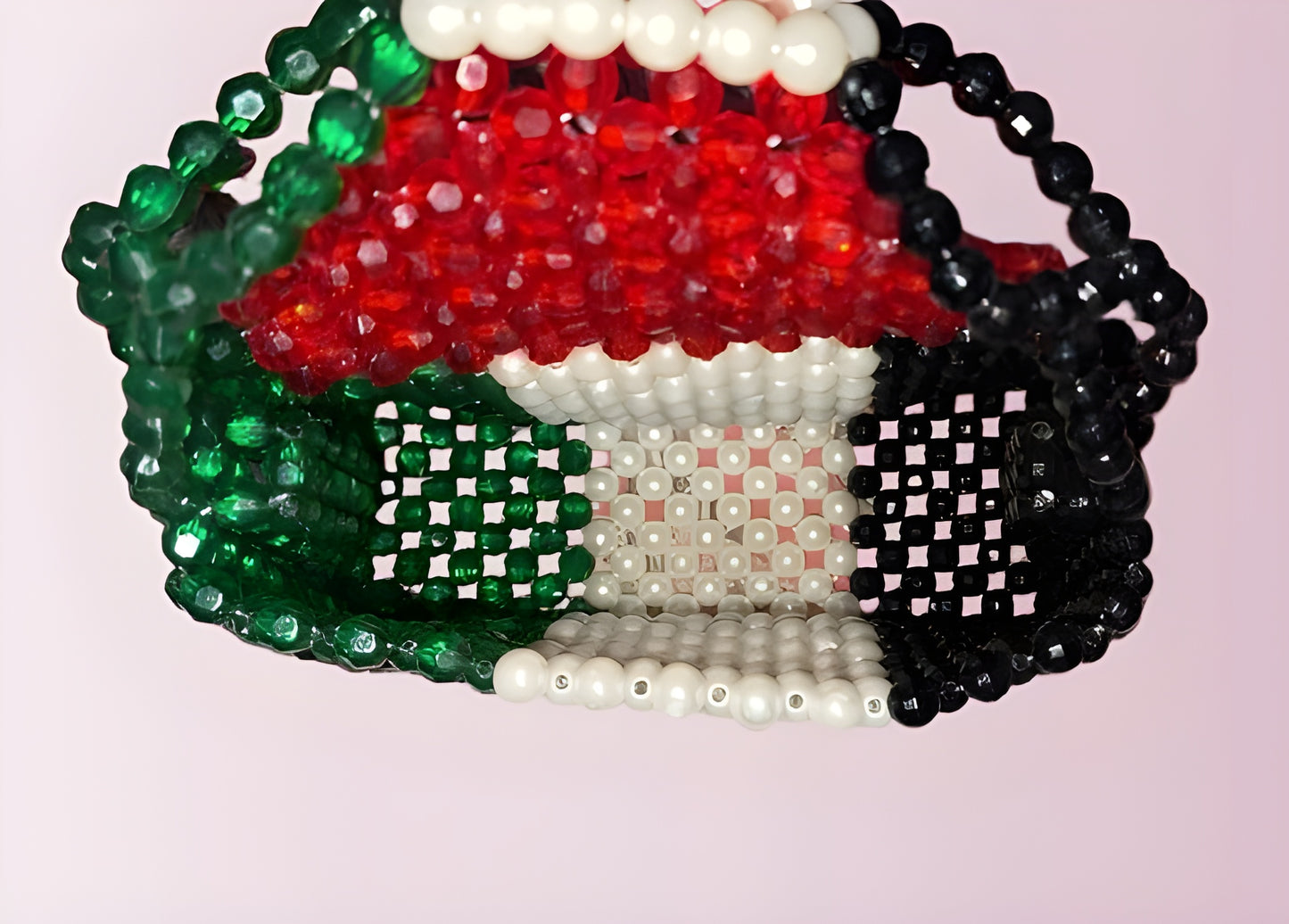Handcrafted Palestine Flag Bag – Customizable Beaded Design